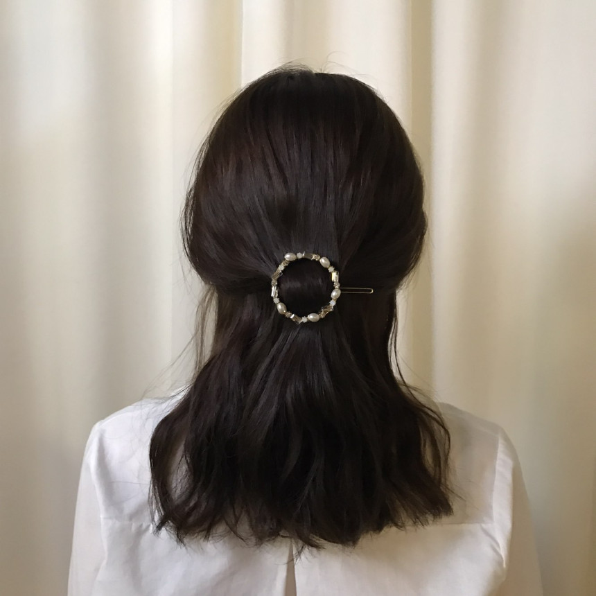 Hair Accessories Claire Big Circle Pearl Crystal H