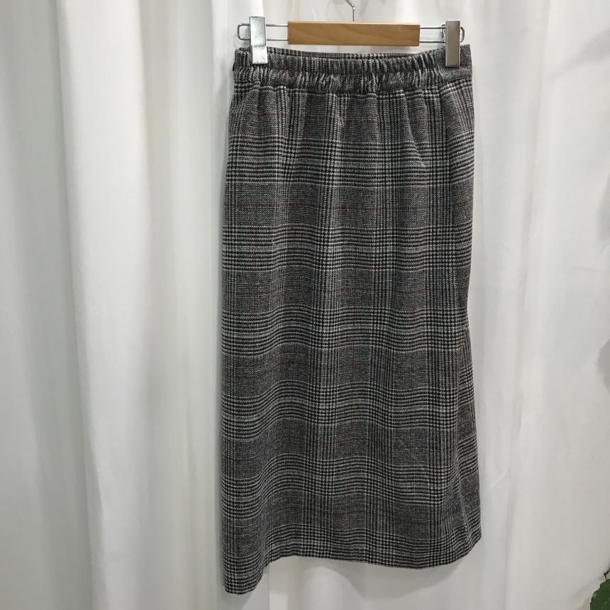 Wool Check Long skirt 2color 20 women top