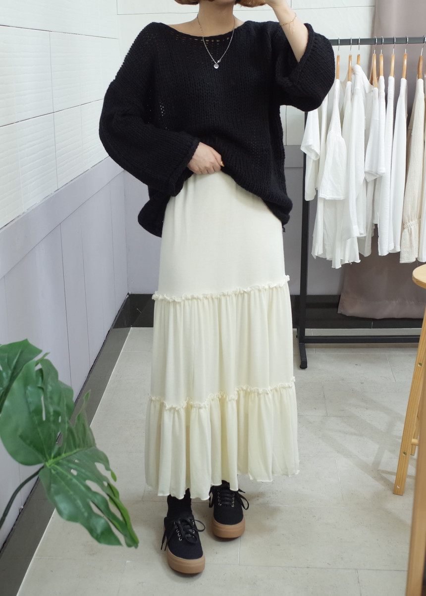 Wooljangan Long Skirt Banding Cody Jiri Jiri Lovel