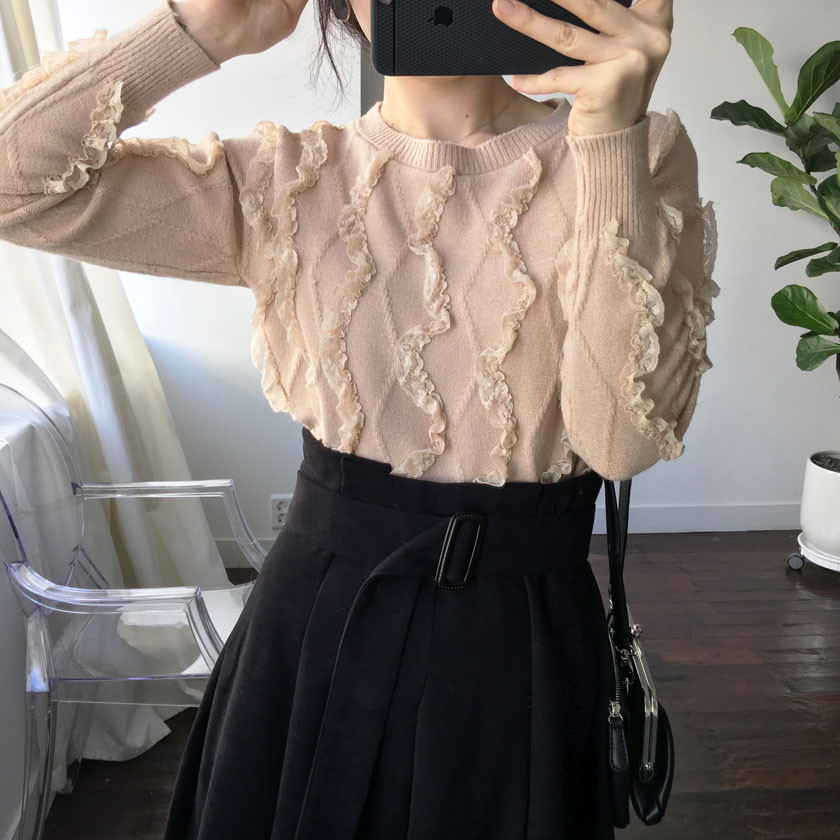 mirada suede long belt skirt 4col