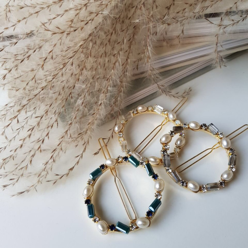 Hair Accessories Claire Big Circle Pearl Crystal H