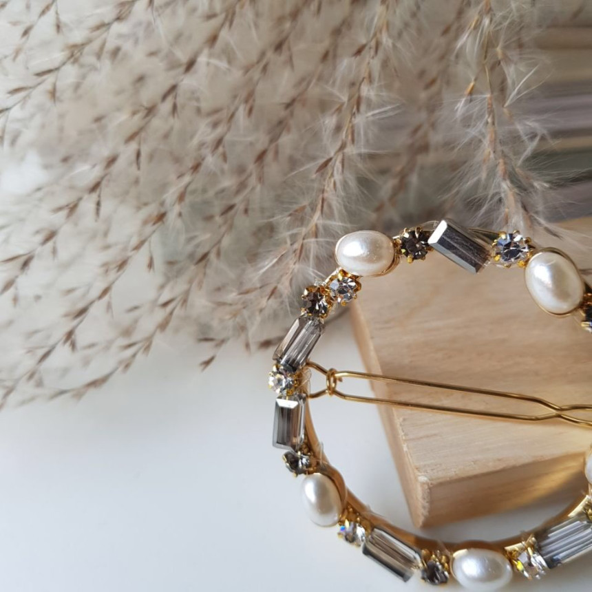 Hair Accessories Claire Big Circle Pearl Crystal H