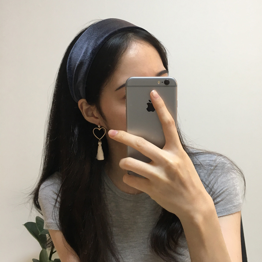 Hair Accessories Slim Glossy Velvet Hair Band Wide