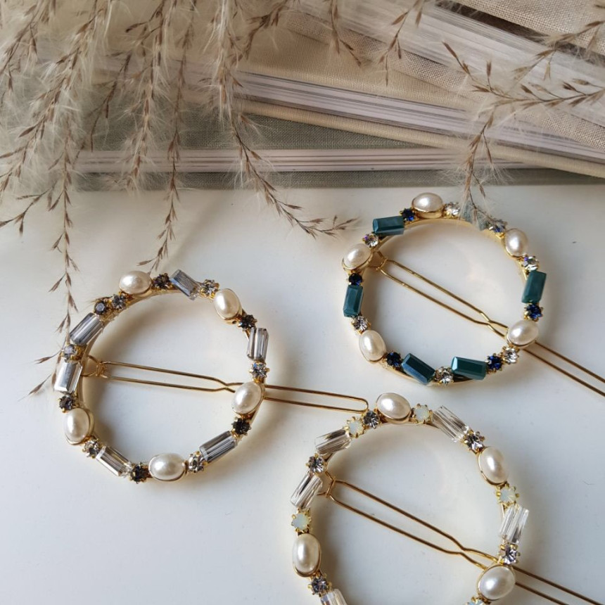 Hair Accessories Claire Big Circle Pearl Crystal H