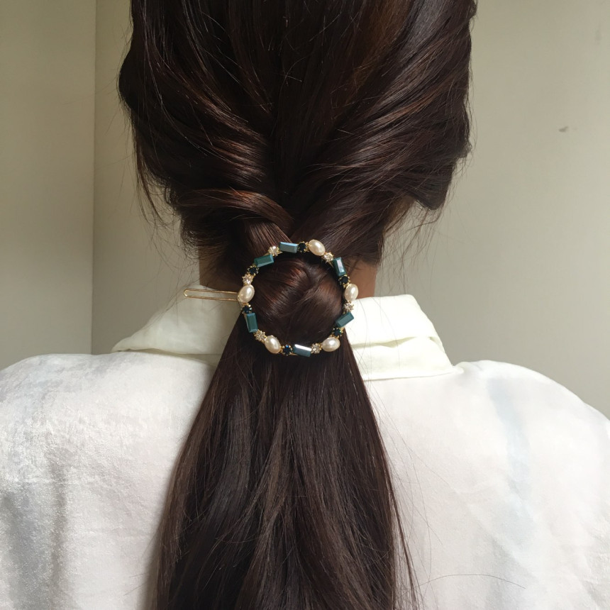 Hair Accessories Claire Big Circle Pearl Crystal H