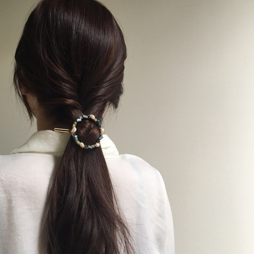 Hair Accessories Claire Big Circle Pearl Crystal H