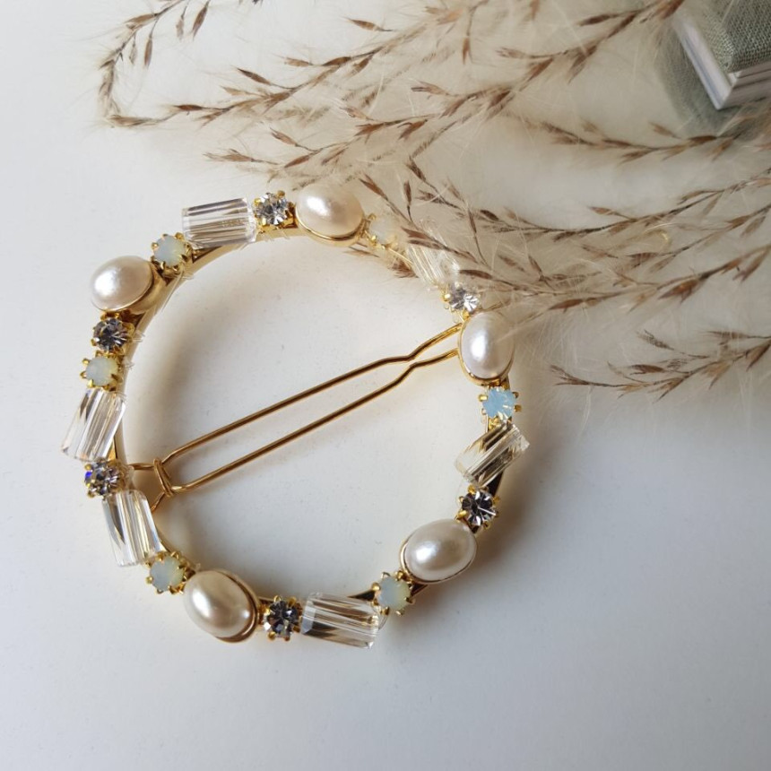 Hair Accessories Claire Big Circle Pearl Crystal H