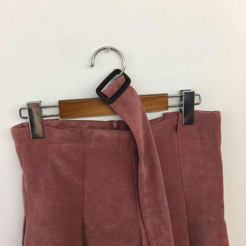 mirada suede long belt skirt 4col