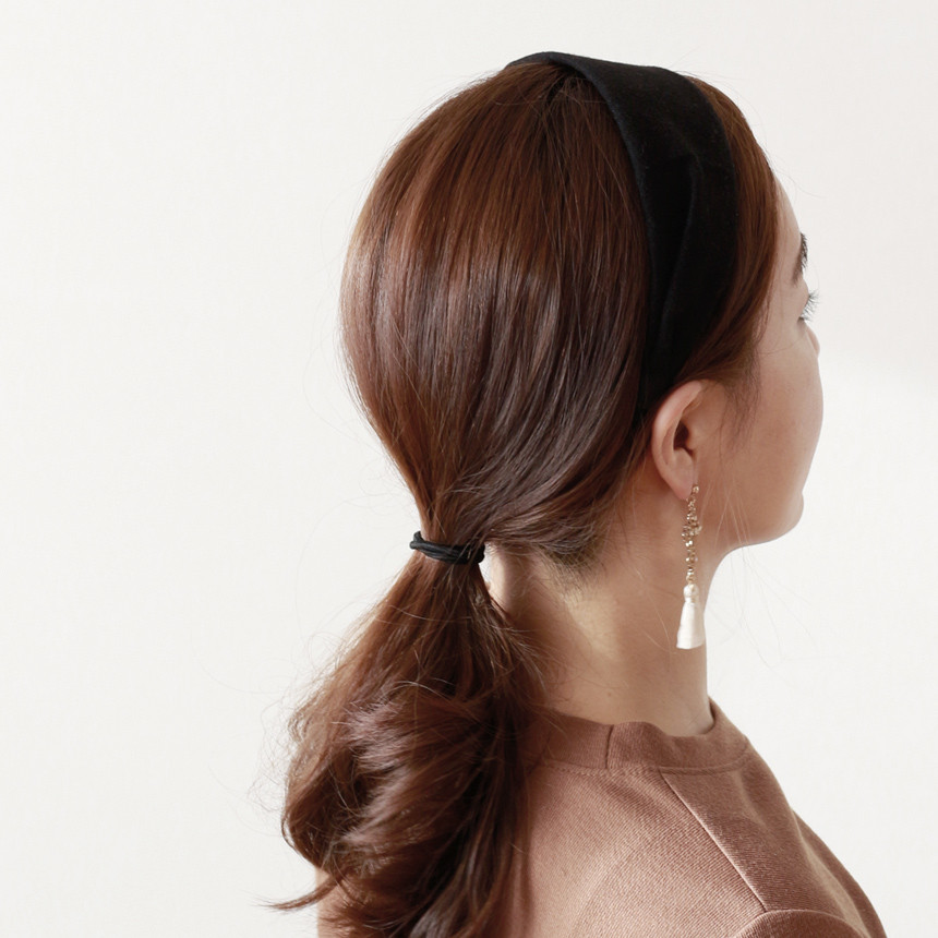 Hair Accessories Slim Glossy Velvet Hair Band Wide