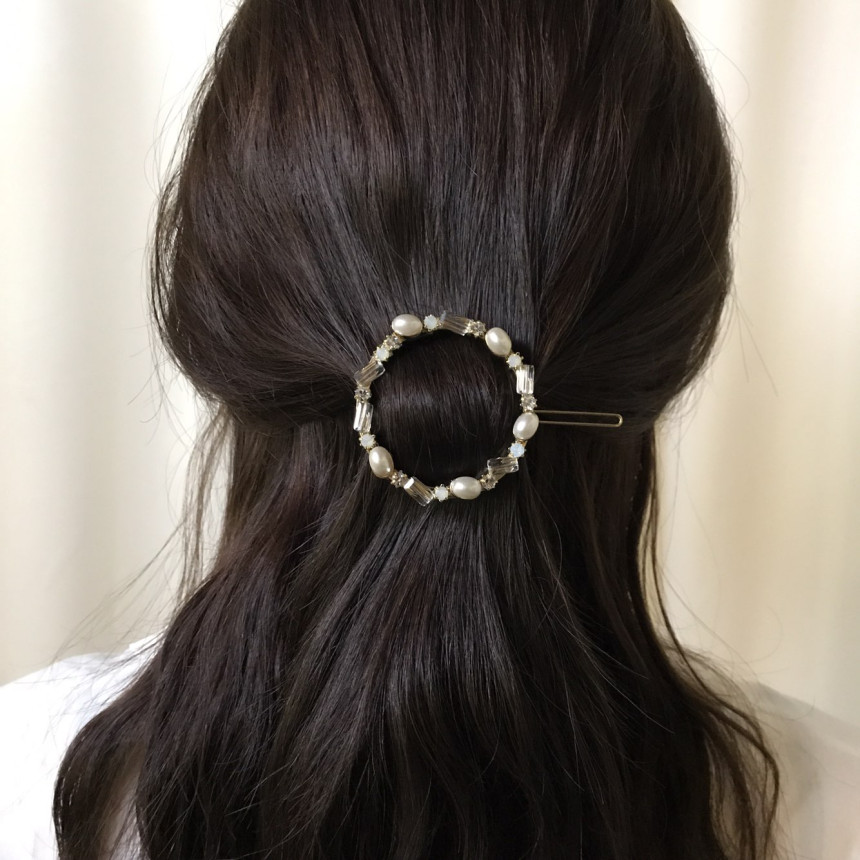 Hair Accessories Claire Big Circle Pearl Crystal H