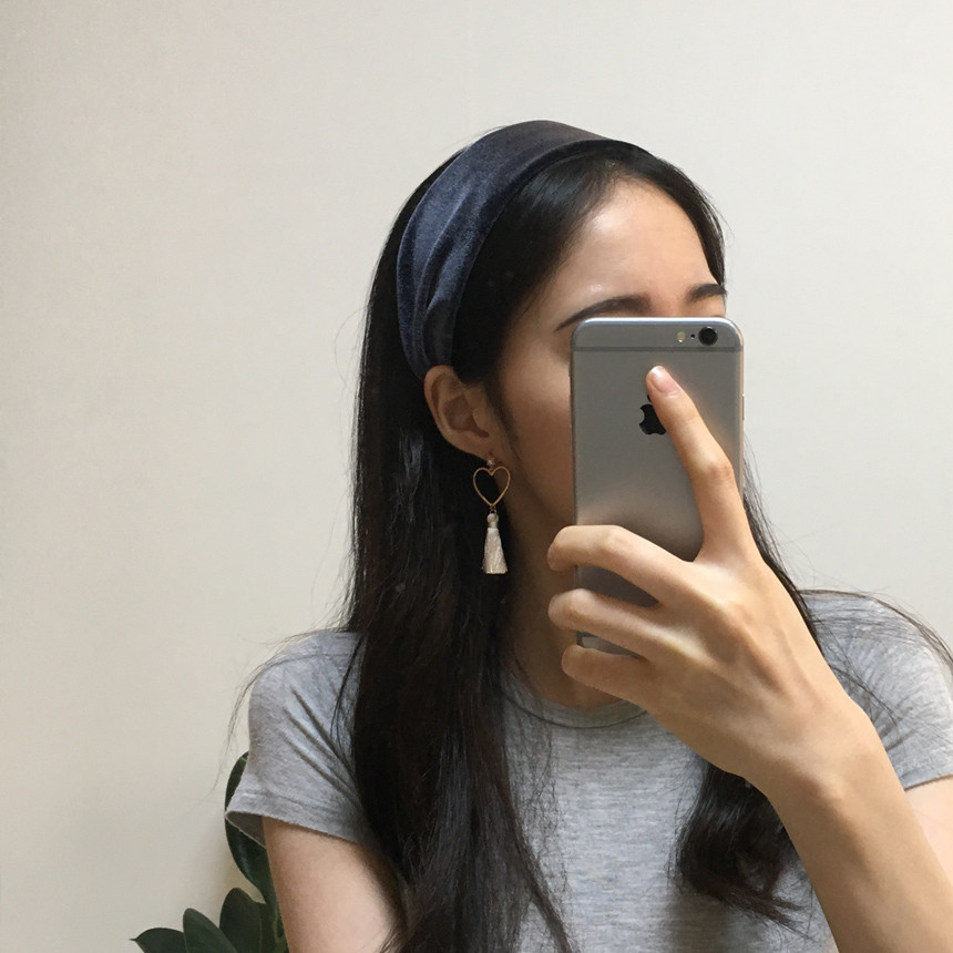 Hair Accessories Slim Glossy Velvet Hair Band Wide