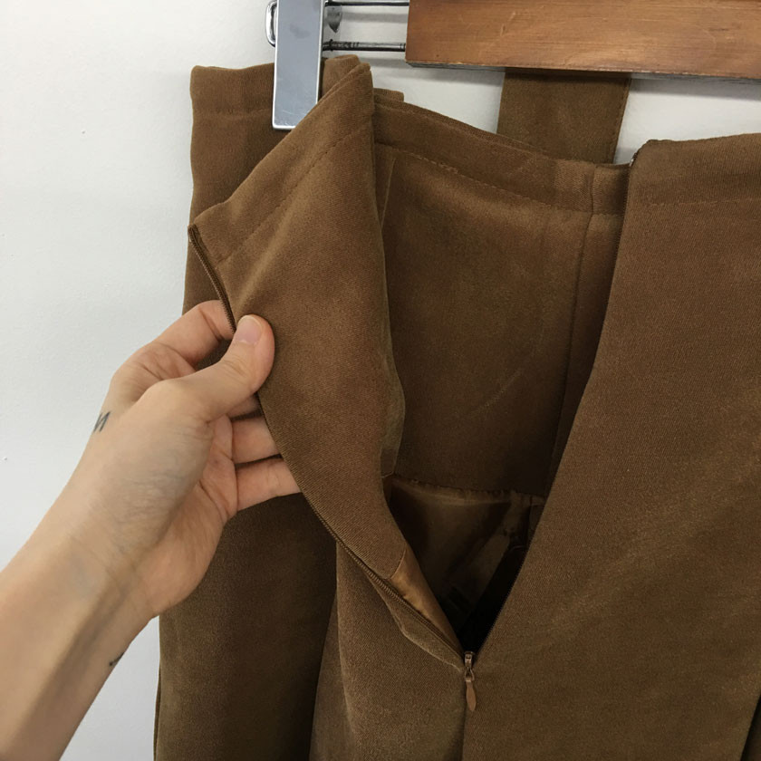 mirada suede long belt skirt 4col