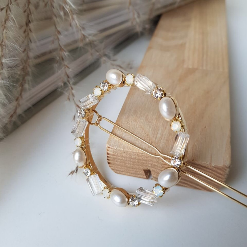 Hair Accessories Claire Big Circle Pearl Crystal H
