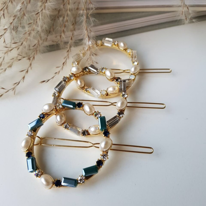 Hair Accessories Claire Big Circle Pearl Crystal H