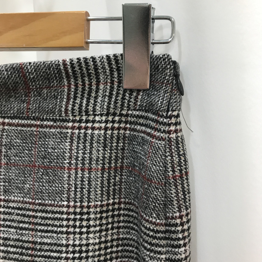 Wool Check Long skirt 2color 20 women top