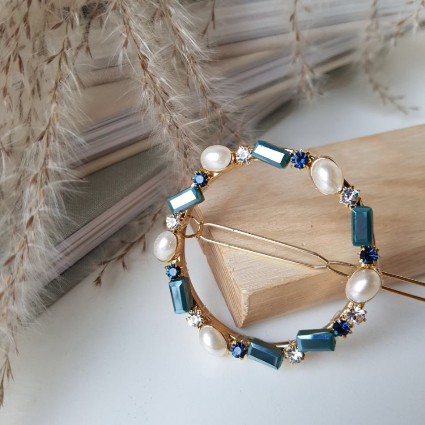 Hair Accessories Claire Big Circle Pearl Crystal H