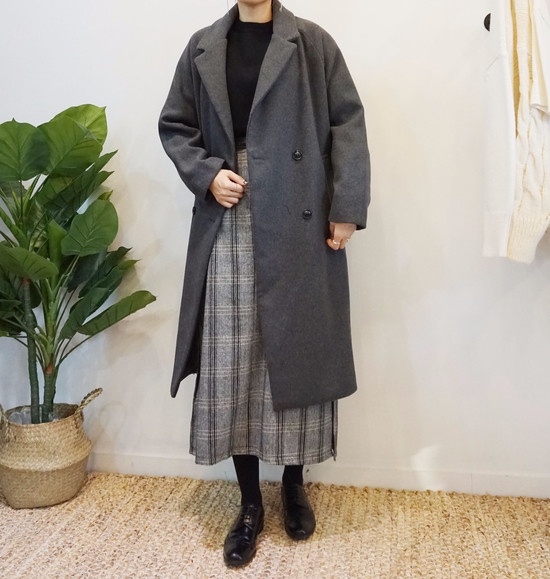 Unique woolen check skirts Long skirts Modern skir