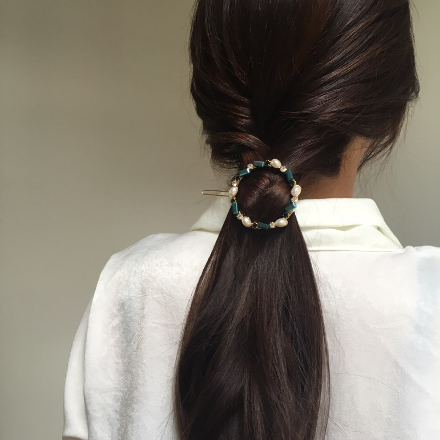 Hair Accessories Claire Big Circle Pearl Crystal H