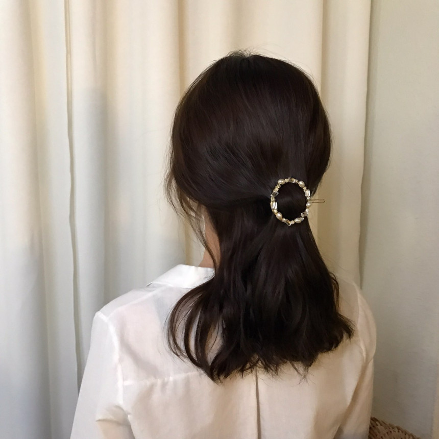 Hair Accessories Claire Big Circle Pearl Crystal H