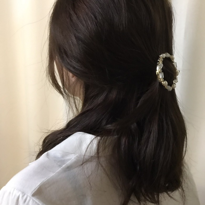 Hair Accessories Claire Big Circle Pearl Crystal H