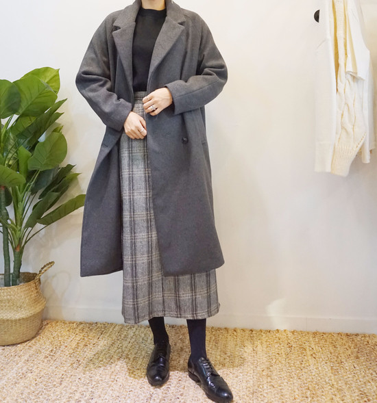 Unique woolen check skirts Long skirts Modern skir