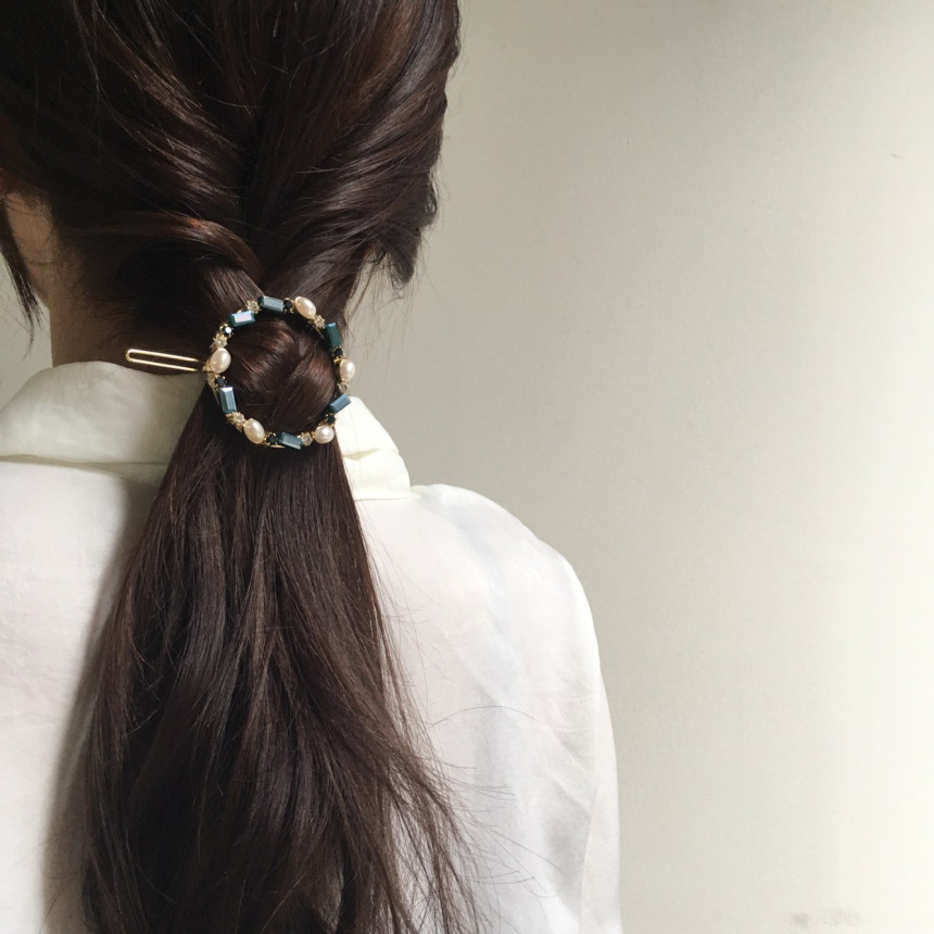 Hair Accessories Claire Big Circle Pearl Crystal H