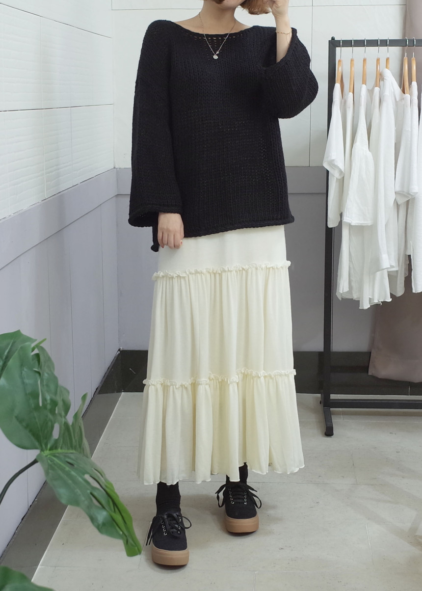 Wooljangan Long Skirt Banding Cody Jiri Jiri Lovel