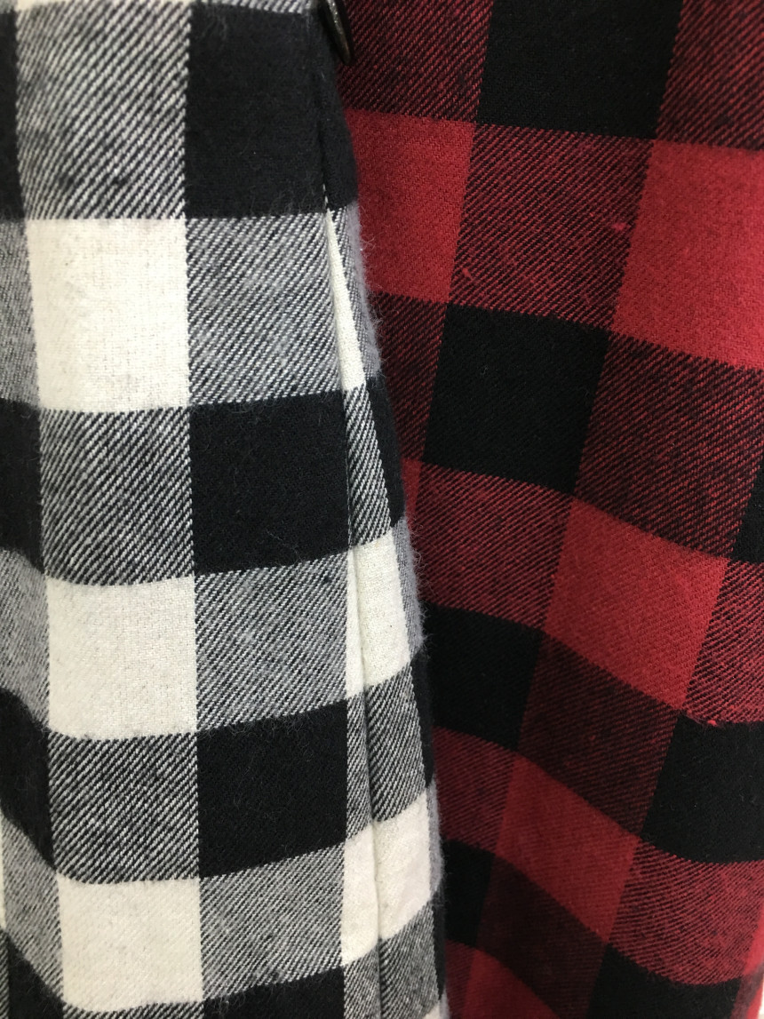 Winter Check Mermaid Long Skirt 2COLOR Thin slim, 