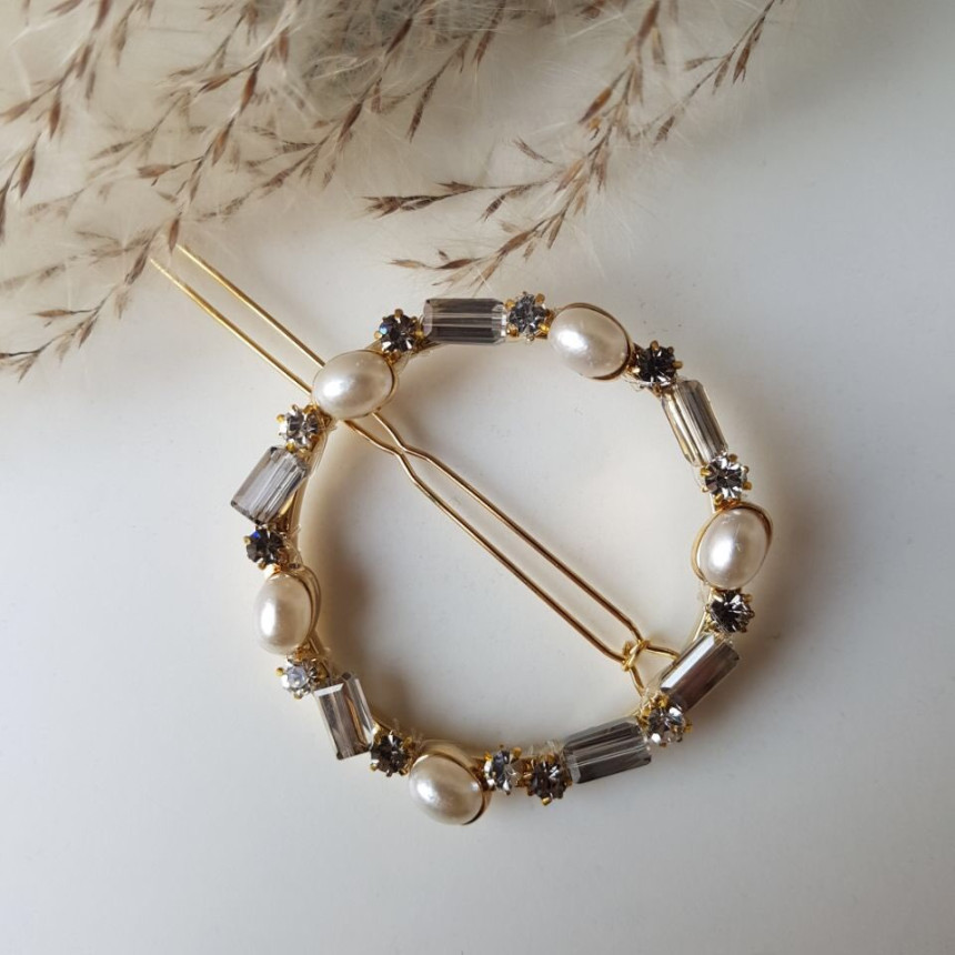 Hair Accessories Claire Big Circle Pearl Crystal H