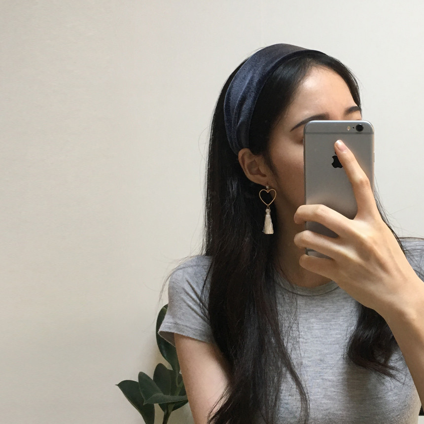Hair Accessories Slim Glossy Velvet Hair Band Wide