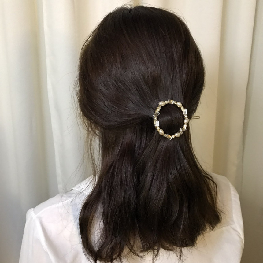 Hair Accessories Claire Big Circle Pearl Crystal H