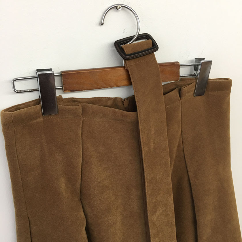 mirada suede long belt skirt 4col
