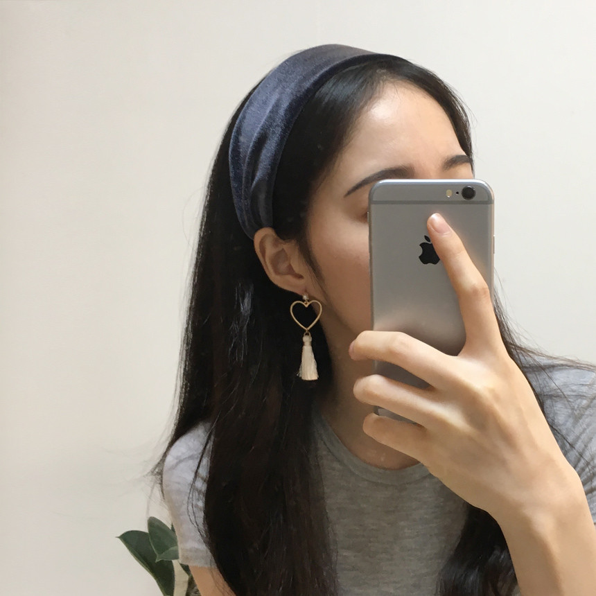 Hair Accessories Slim Glossy Velvet Hair Band Wide
