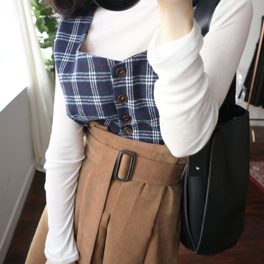 mirada suede long belt skirt 4col