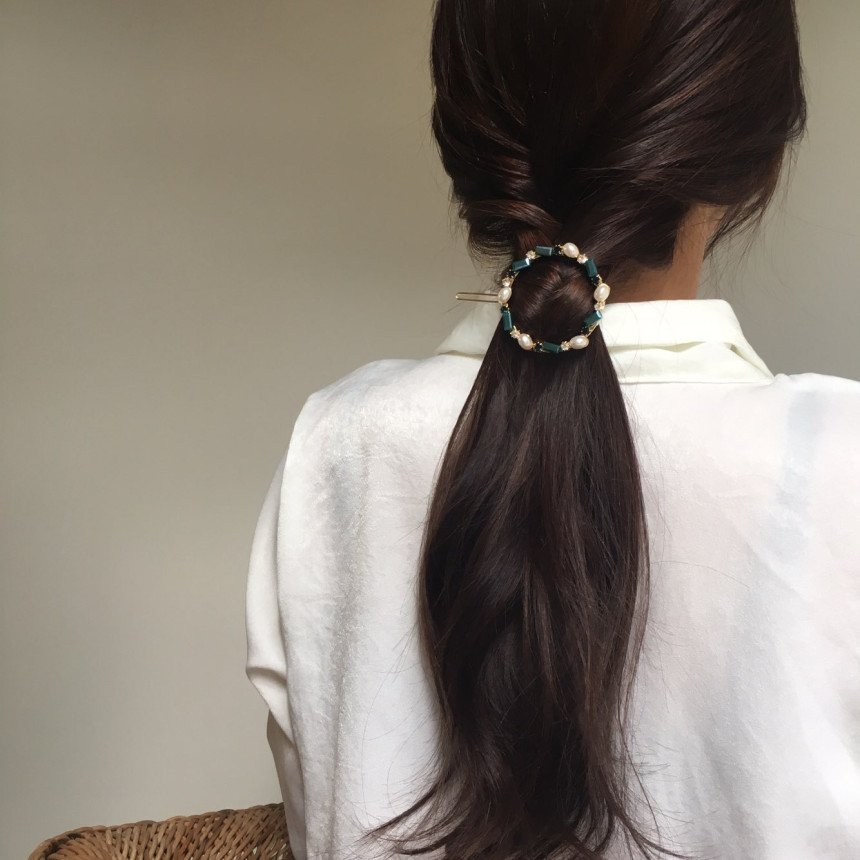 Hair Accessories Claire Big Circle Pearl Crystal H