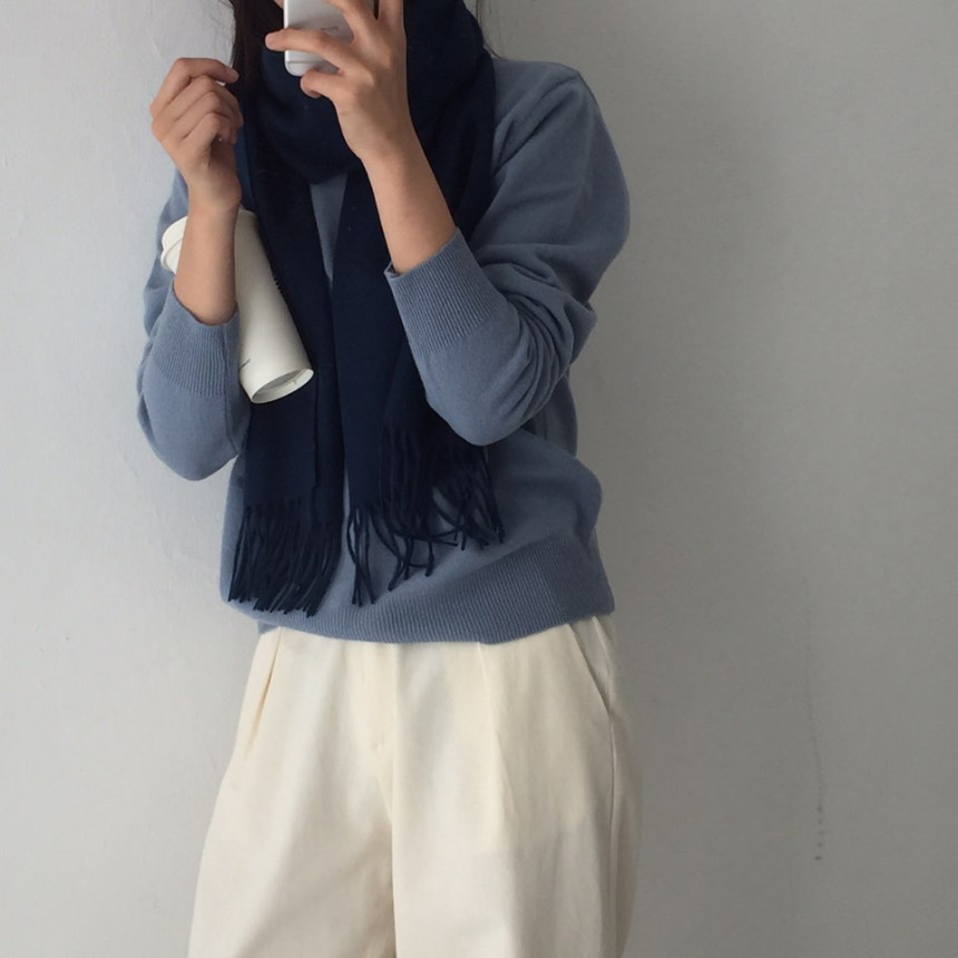 Muffler 7Col Wool 100 Shawl Couple Items Unisex Me