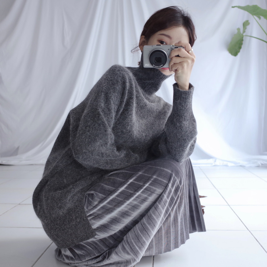 Velvet Pleated Pleated Skirt Winter Long Coordinat