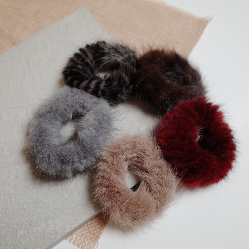 Hair Accessories Rich Round Mink Hair Strap 5color