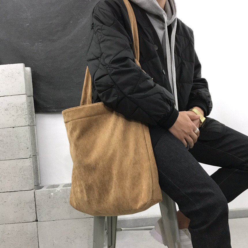 Vintage corduroy corduroy eco-back Couple Back Bag