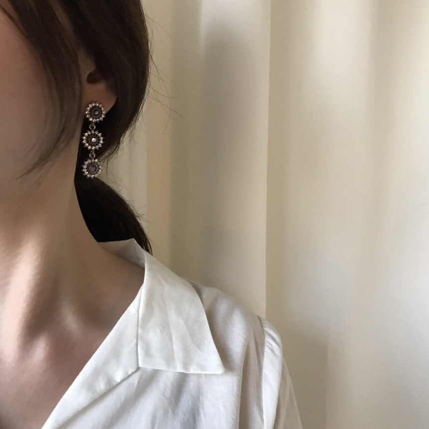 Bell Cubic Drop Earrings 3color Luxury Style Speci