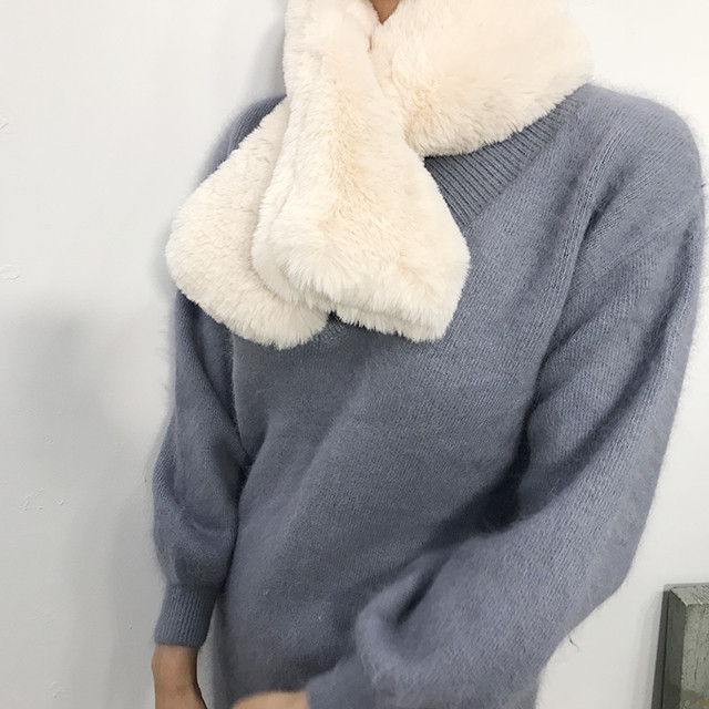 Petit mink fake fur muffler 4color shawl winter