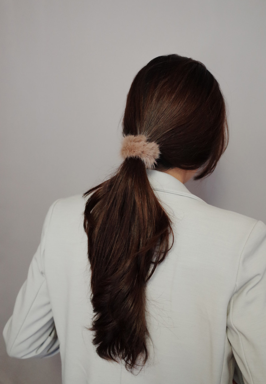 Hair Accessories Rich Round Mink Hair Strap 5color