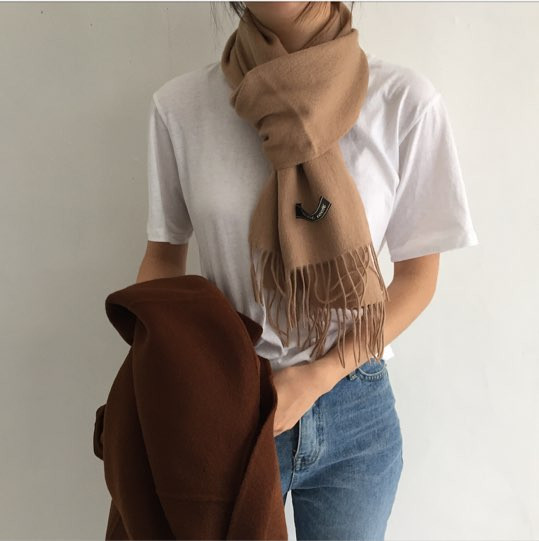 Muffler 7Col Wool 100 Shawl Couple Items Unisex Me