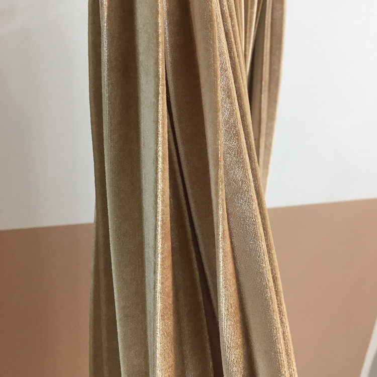 Pleasant Shiny Velvet Pleated Flare Long Skirt 4co