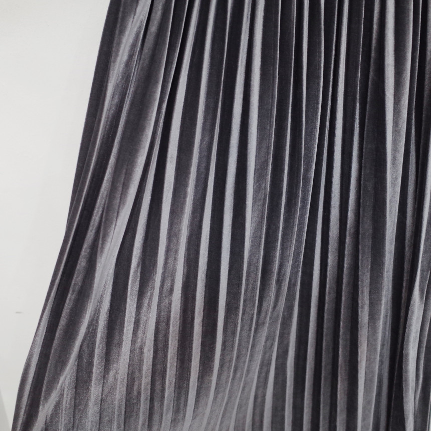 Velvet Pleated Pleated Skirt Winter Long Coordinat