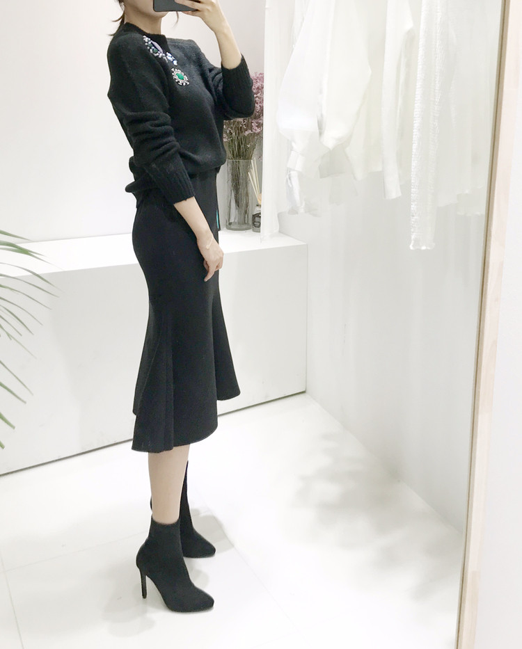 Mermaid Long Skirt Mermaid Line Banding Skirt Wome