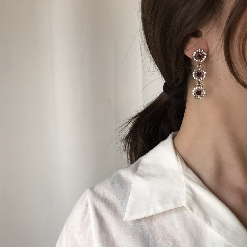 Bell Cubic Drop Earrings 3color Luxury Style Speci