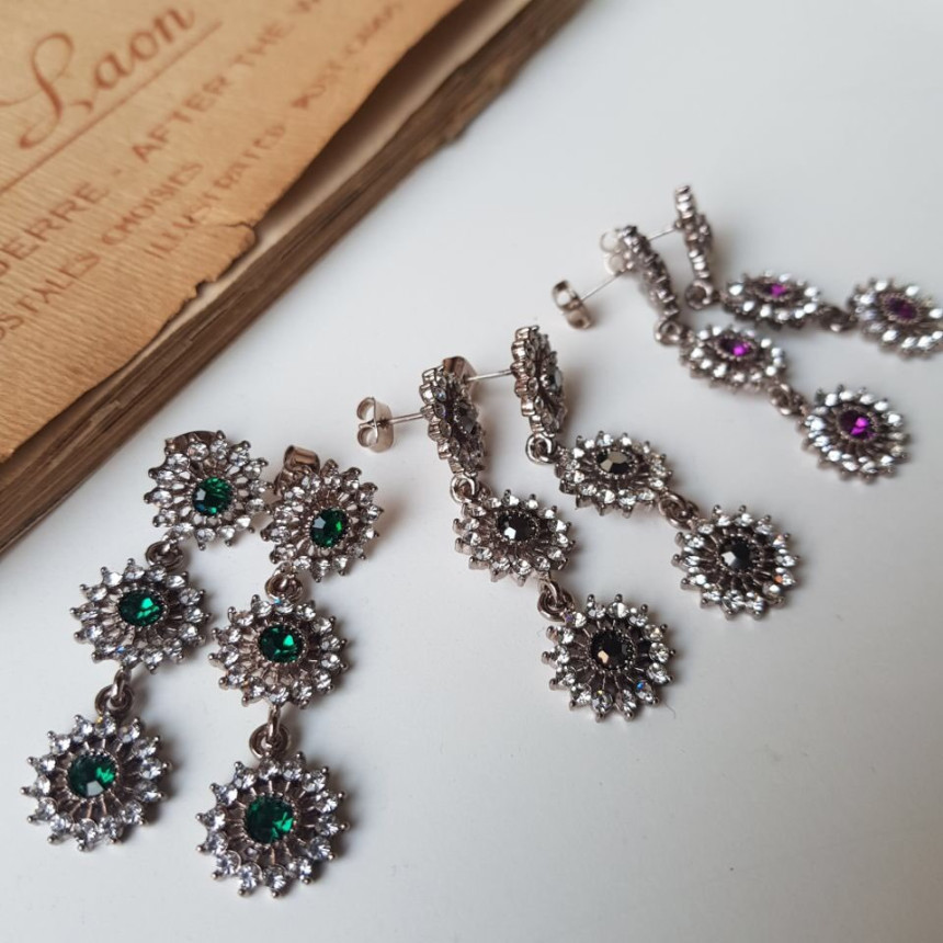 Bell Cubic Drop Earrings 3color Luxury Style Speci