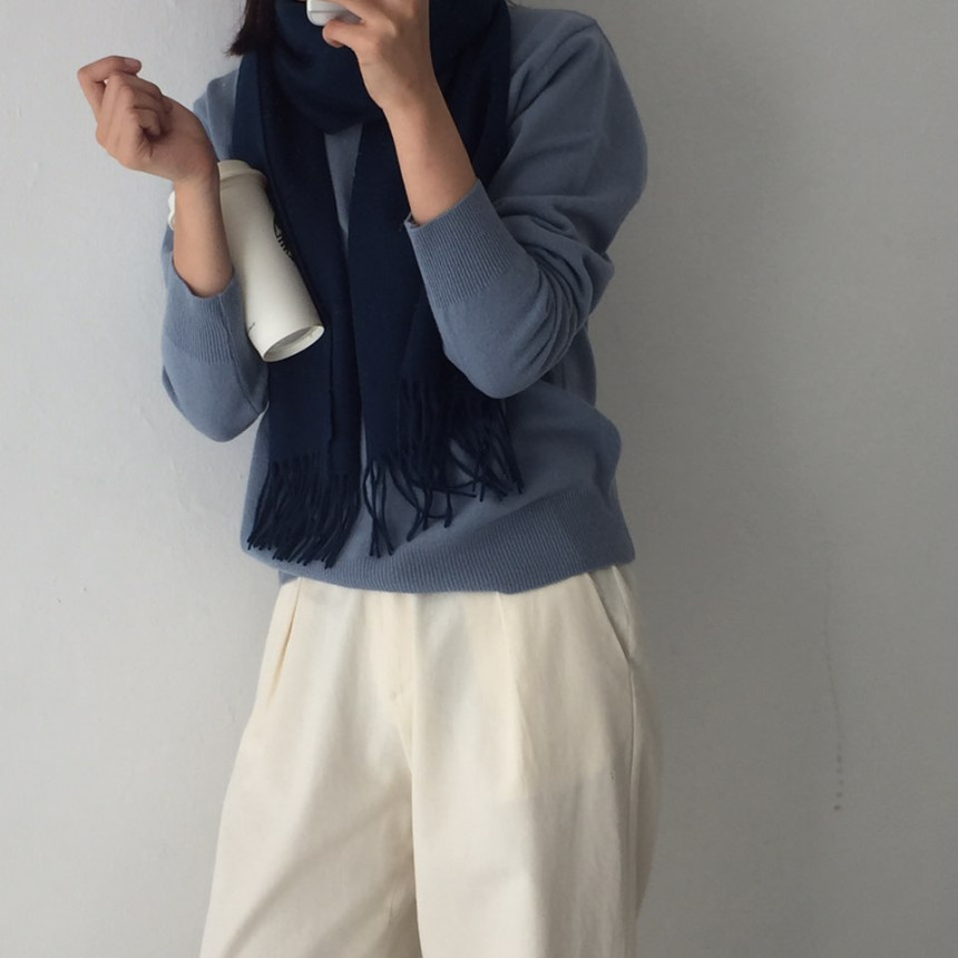 Muffler 7Col Wool 100 Shawl Couple Items Unisex Me