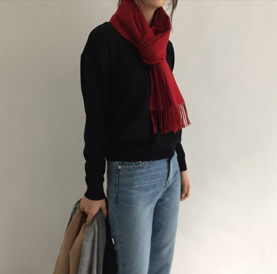 Muffler 7Col Wool 100 Shawl Couple Items Unisex Me